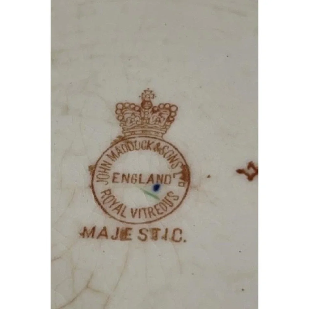 Rare 6pc Antique John Maddock & Sons Ltd. Plate Majestic Vitreous Design